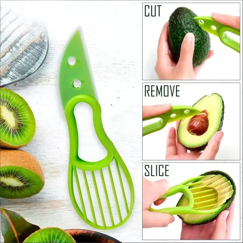 1/2/3pcs Multi-Function Avocado Slicer Cutter Kitchen Gadget 2-in-1 Tool for Pitting Coring And Slicing Fruit