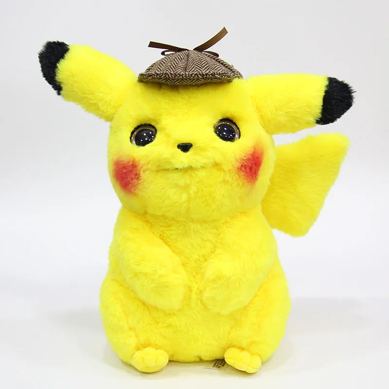 

28cm Anime Cute Cartoon Pokemon Toy Kawaii Detective Pikachu Kids Sleep Pillow Ornament Doll Children Birthday Festival Gift Toy