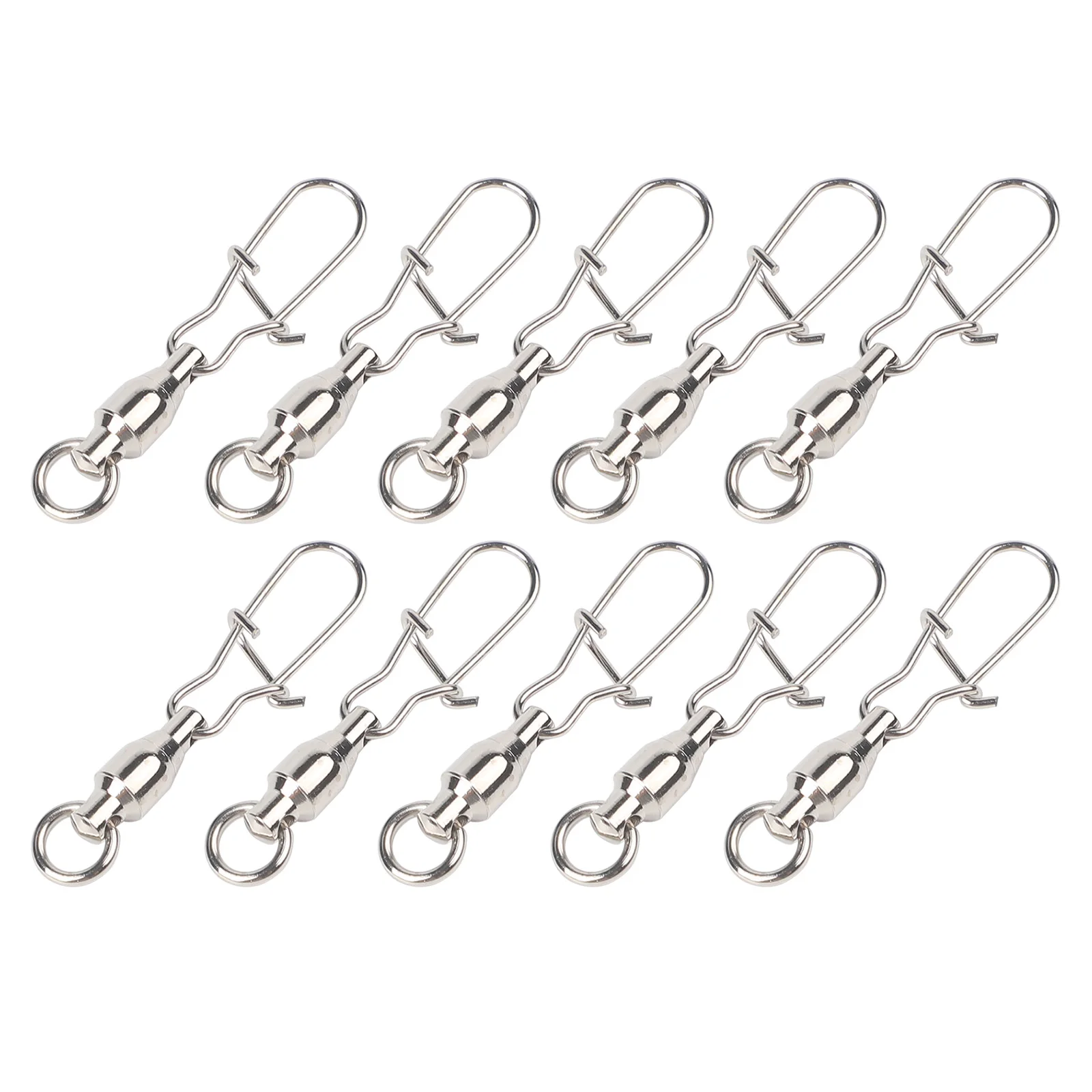 Fishing Snap Connectors 10 Pack with Dual O Ring Design Stainless Steel Suitable for Lure and Boat Fishing Sizes 0# 8#
