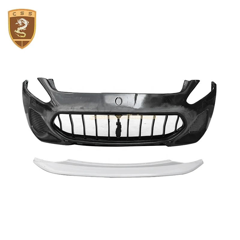 Old Style Upgrade To New Style Abs Material Front Bumper Lip With Grille For Maserati Gt