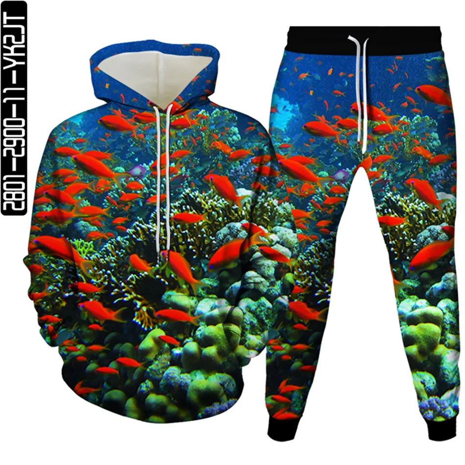 

Animal Fish Dolphin Shark 3d Print Men Clothes Women Hoodies Outfits Suit Teens Hoody Sweatshirt+Jogging Pants 2pcSet Plus Size