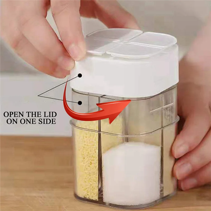 

ABLN-Kitchen Picnic Grill Restaurant Travel Salt Box Four In One Flip For Salad Steak BBQ,Etc