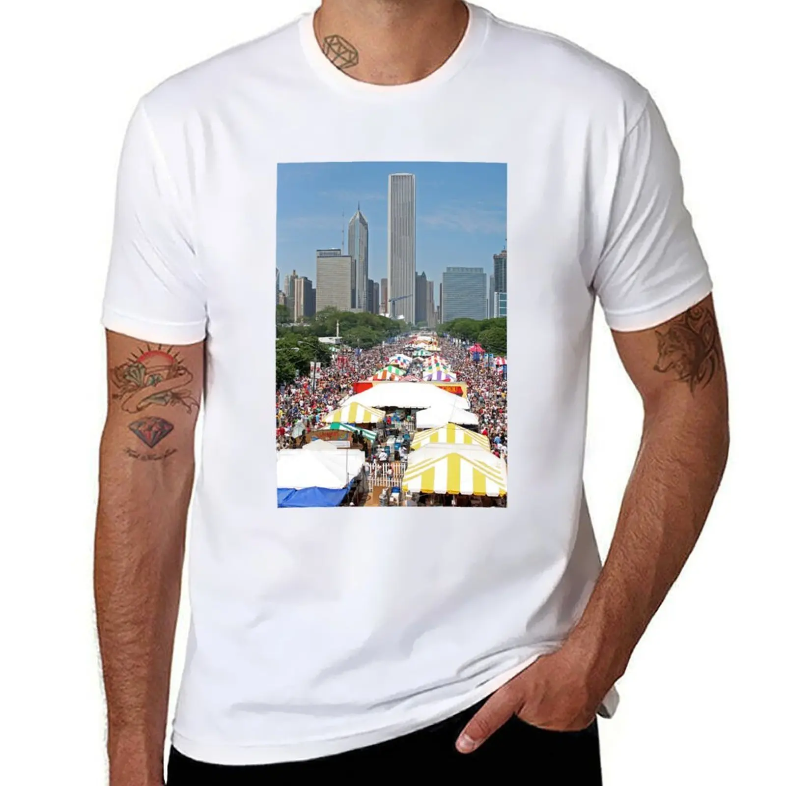 

Taste of Chicago T-Shirt t shirts for man cotton funny man t shirt designer T-Shirt