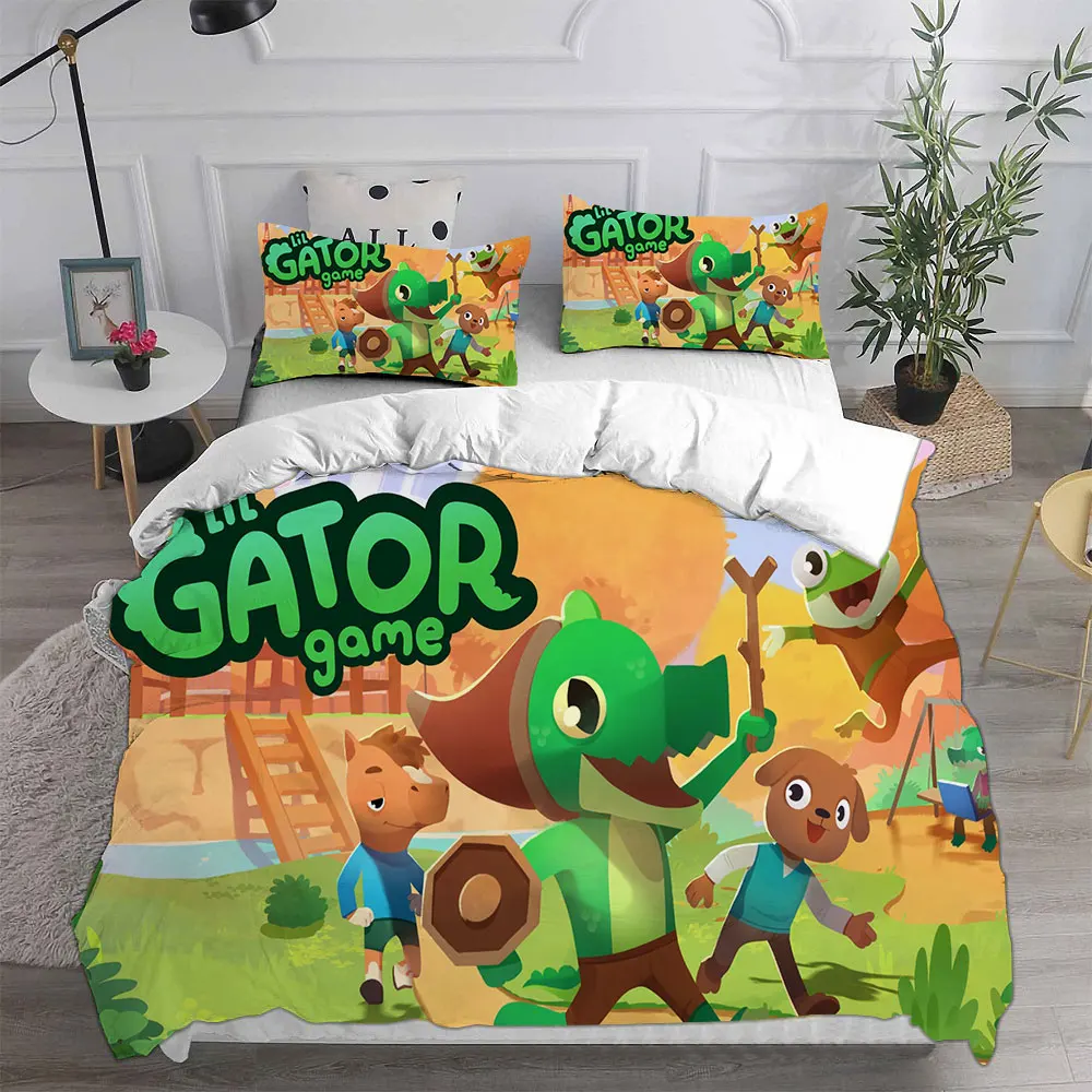 Lil Gator Game Bedding Sets Comforter Quilt Bed Cover Duvet Cover Pillow Case 2-3 Pieces Sets Kids Adult Size