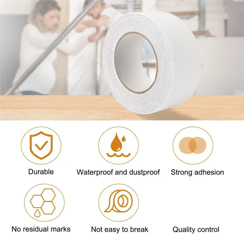 DT17 Anti-Slip Tape for Stairs, 5cm x 10m Self-Adhesive Non-Slip Strips, Waterproof Safety Tape for Indoor Outdoor Use