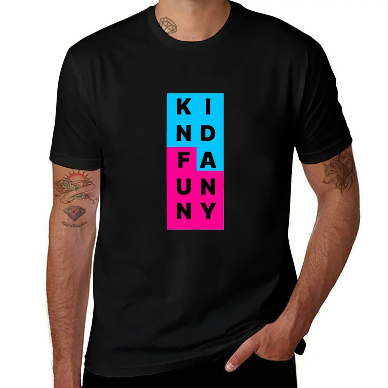 Kinda Funny Stacked T-Shirt Stylish Print Short Sleeve Tee T-Shirt