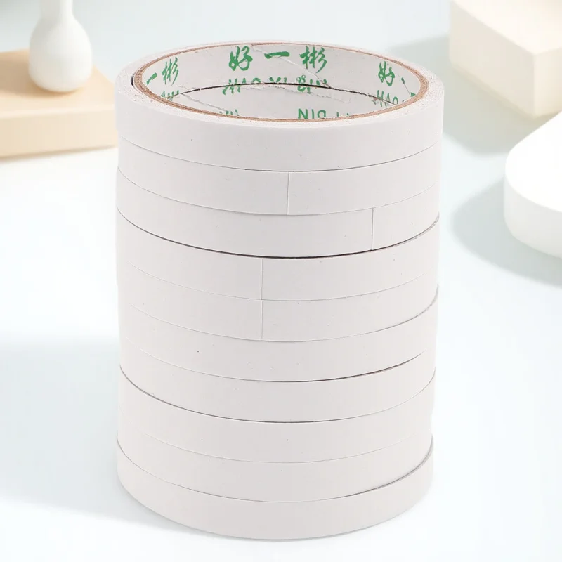 

Double Sided Hot Melt Adhesive Tape 10Pcs White Thin Paper for Crafting Office Supplies 8M