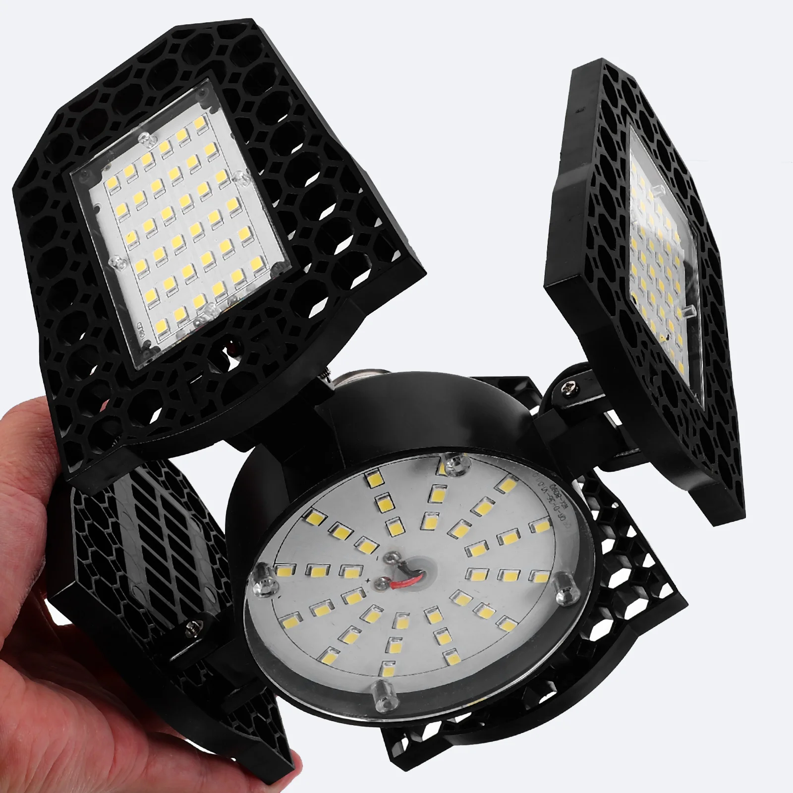 

1Pcs 100W Four Leaf Garage Light Adjustable Panels Easy Install No Tools Required E27 E26 Base LED Ceiling Light for Garage