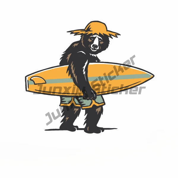 SURF BEAR STICKER CAR DECAL , SKATEBOARD, SURF , WINDOW , LAPTOP FRIDGE Vinyl Decal Van Trucks Any Smooth Surface Decoration