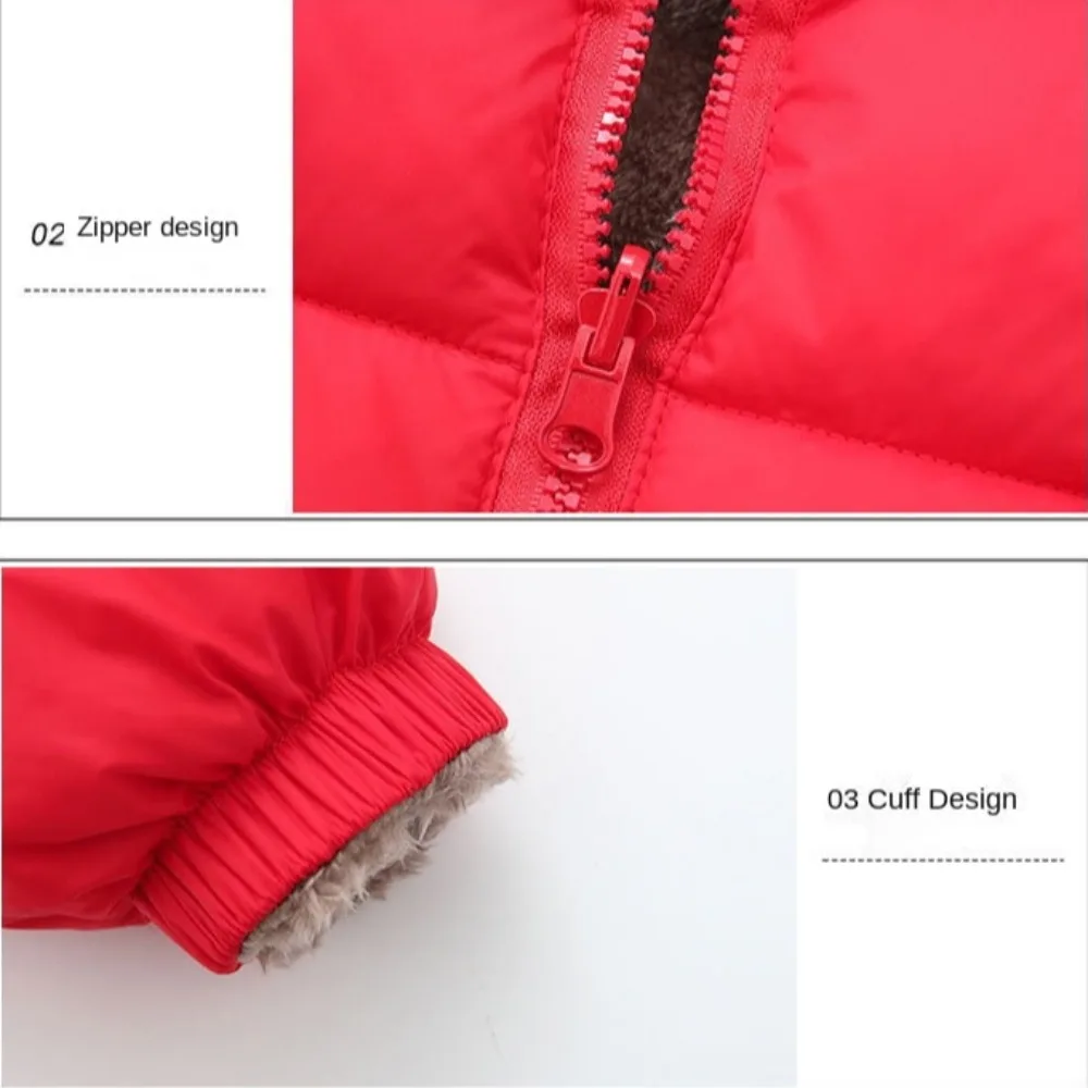 معطف سميك من الكشمير للأطفال من القطن للشتاء الدافئ سترات من صوف الضأن من الصوف المنفوش للأولاد والبنات سترة ملابس خارجية للعام الجديد #5