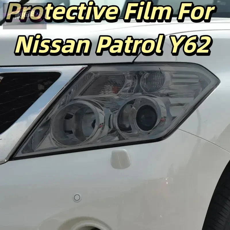 

Защитная пленка для автомобильных фар и задних фонарей для Nissan Patrol Y62 2012-2018, передняя защита от царапин, черная прозрачная наклейка из ТПУ PPF
