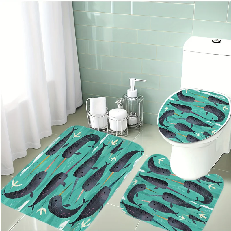 

3pcs Dark Orc & Toilet Cover - Non-Slip Soft Suitable for Bathrooms,, Themed Decor - Machine Washable Mat Set