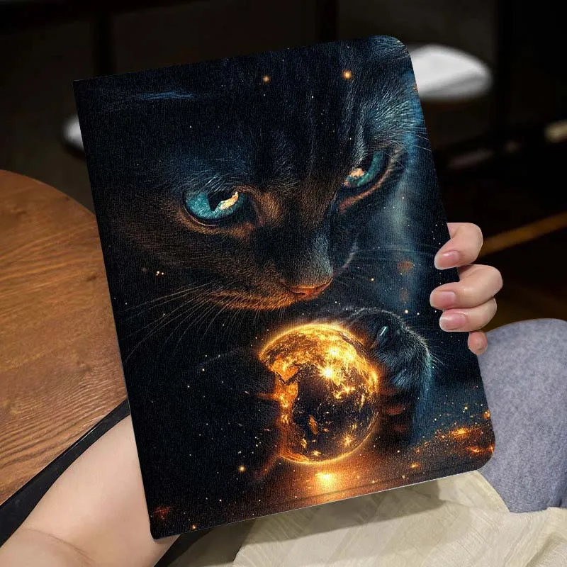 Creative Design Cat Art Popular For Huawei MediaPad MatePad Honor Pro V6 9 V8 X9 X 10 13.3 11 Inch Pen Tray Tablet Case