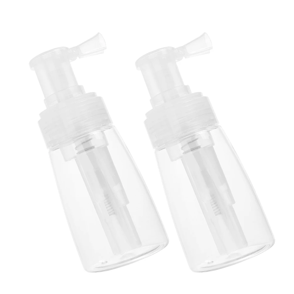 

2Pcs Powder Spray Bottle Dry Container Refillable Sprayer Barbershop Accessory Home Use Plastic PP PET Foldable Nozzle