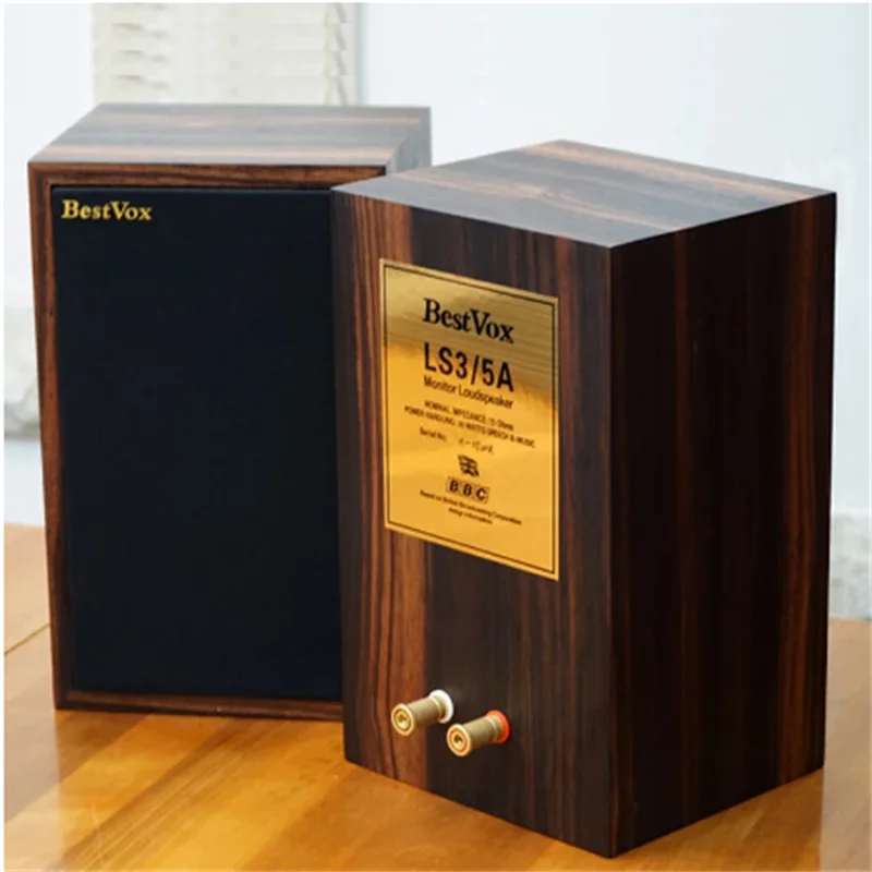 BestVox LS3/5A 모니터 책장 HIFI 스피커 83dB 패시브 클래식 11 Ohms 버전 합판 스피커 박스 15 Ohms LS3/5A