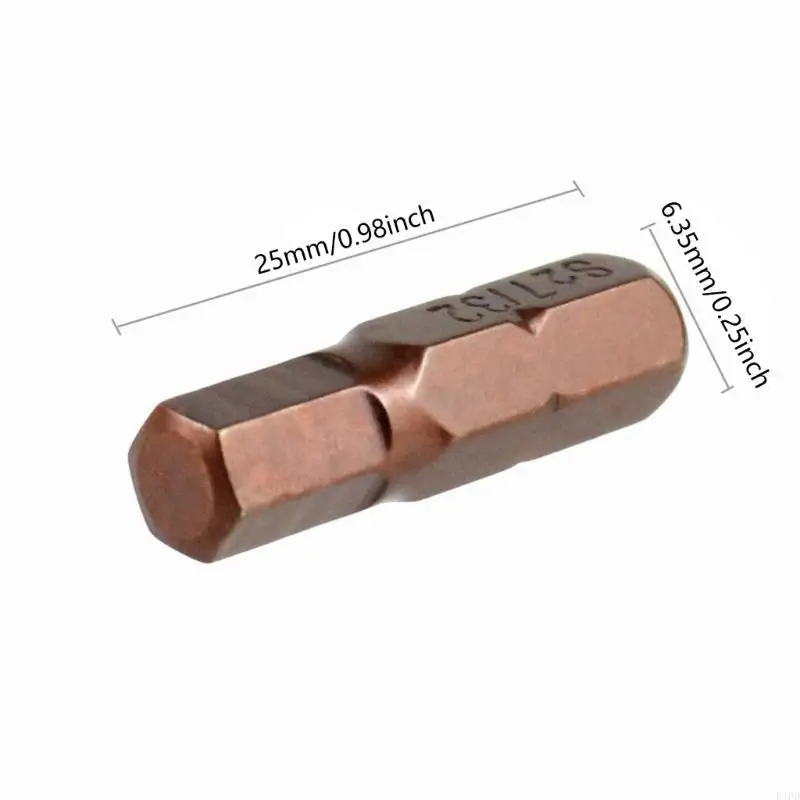 E1PD 12/24Pcs Screwdriver Bit 25mm Hexagonal Shank Security Driver Bit For Pneumatic
