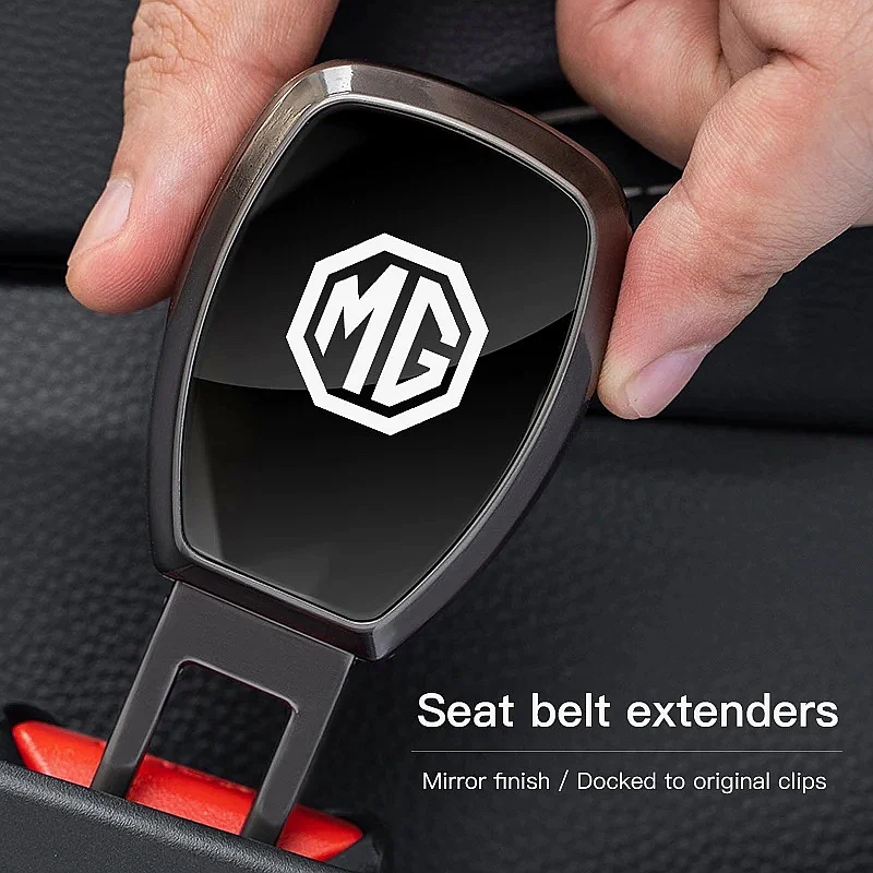 Metal Safety Belt Buckle Extension Clip Seatbelt Extender For MG Mulan MG6 ZS HS MG4, Mirror Finish Car Interior Seat Belt Adapt