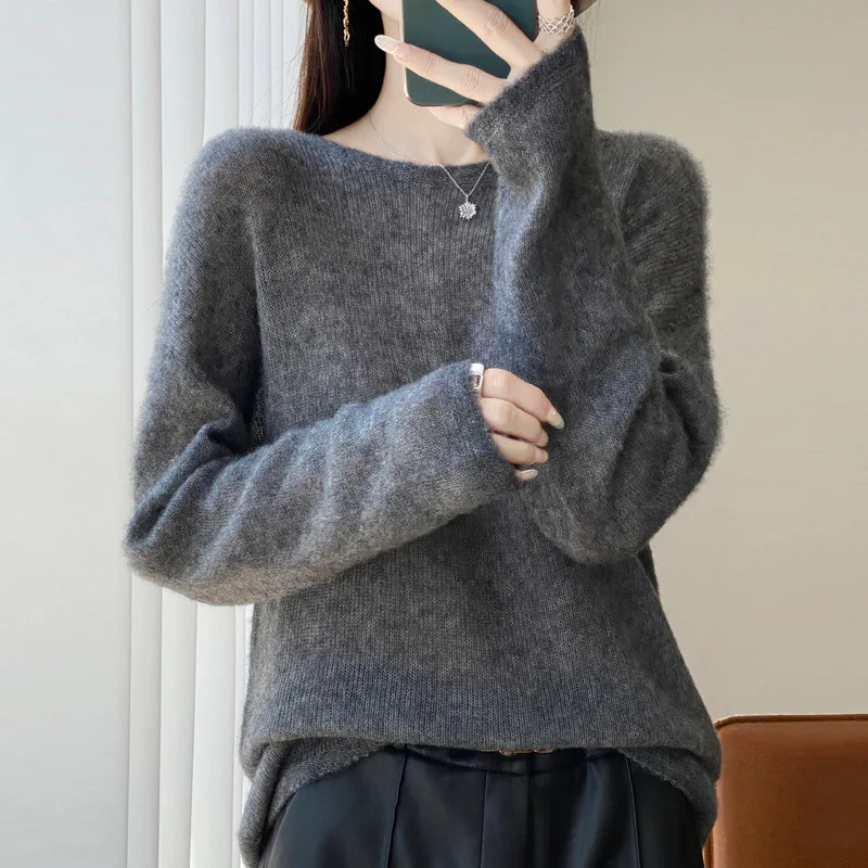 

Women Sweater Sotft Warm Wool Pullovers Long Sleeve Loose Autumn Winter Undershirt Korean Fashion O-neck Knitted Sweater Jumpers