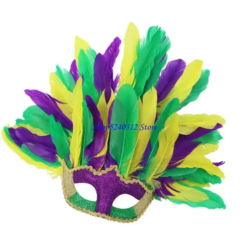 634C Máscara fantasia Máscara penas Máscara Halloween Mardi Gras Máscara festa cosplay