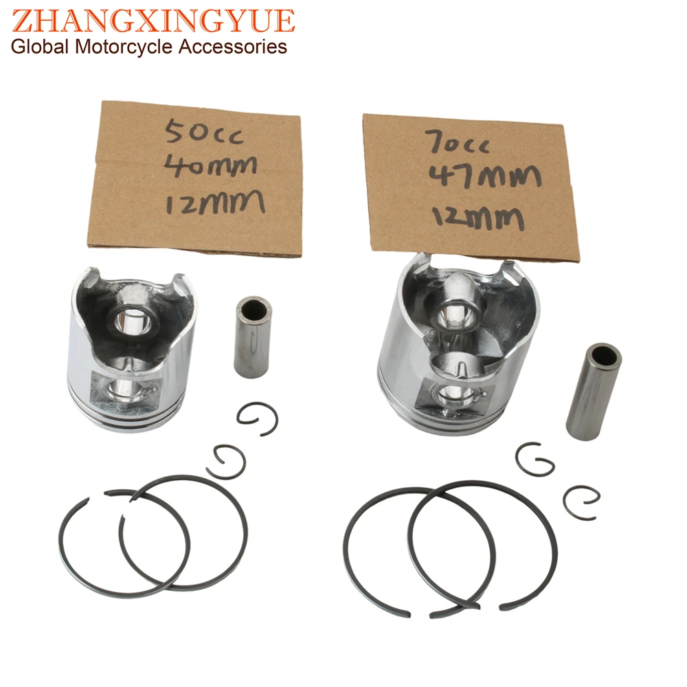 40mm 47mm 50cc 70cc  Piston Kit For Peugeot Buxy Elyseo Elystar Looxor Vivacity Speedake Speedfight 2 TKR Trekker Zenith 50 2T