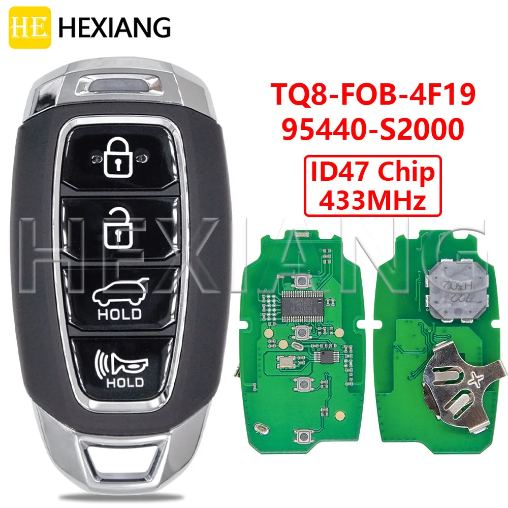 

DR 95440-S2000 433MHz ID47 Chip Keyless Go Car Remote Key TQ8-FOB-4F19 For Hyundai Santa Fe 2019 2020
