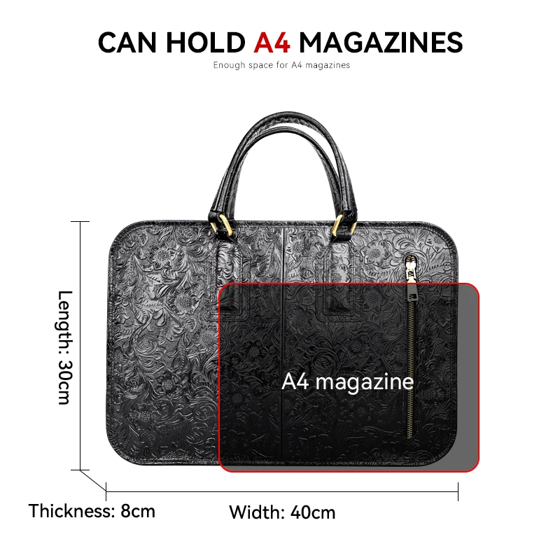 Borsa a tracolla in pelle da uomo d'affari Frist Layer Borse a tracolla a tracolla in pelle bovina per uomo Borsa per laptop da 13 pollici Borsa a mano Valigetta