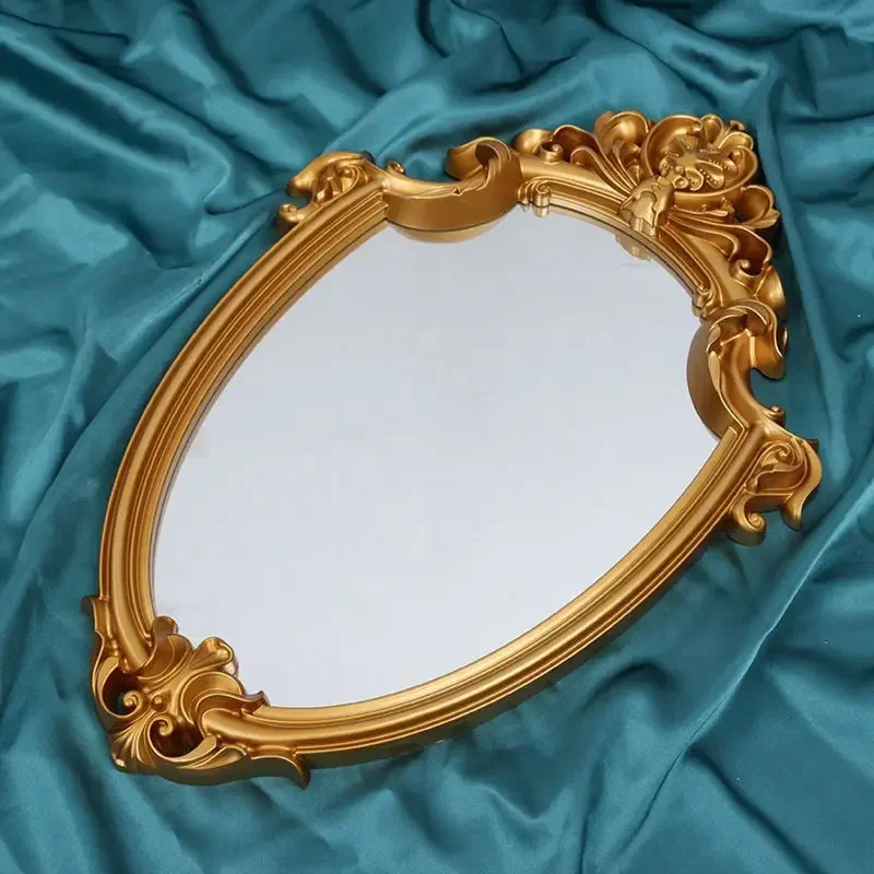 Macrame Nordic Decorative Mirrors Retro Princess Oval Tabletop Hand Mirror Cosmetic Handicraft Specchi