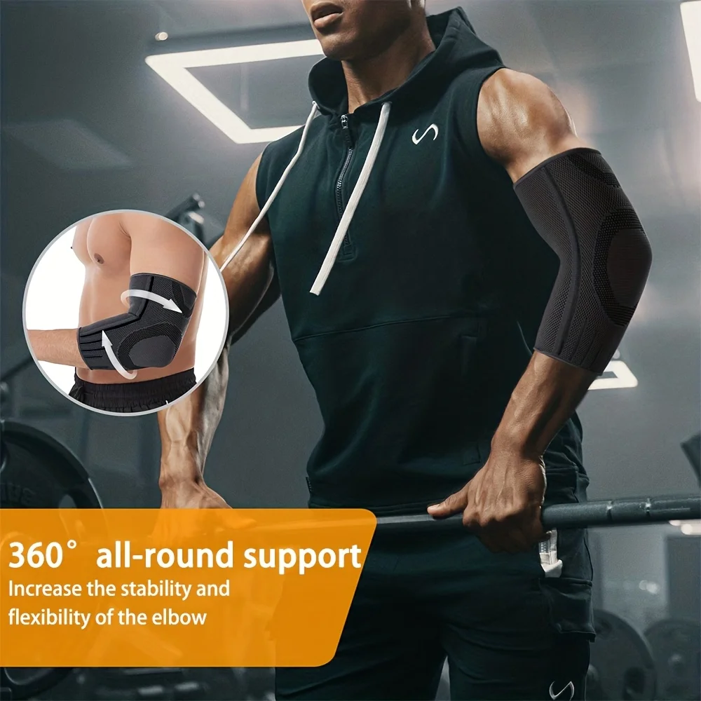 1pc Sports Elbow Protector For Men And Women, Joint Sleeve Protector Arm Sheath, Tennis Elbow Belt Strap Pressurized Winding view 4