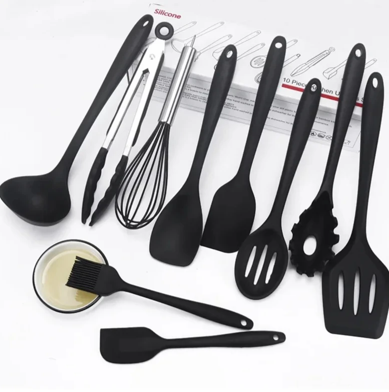 

10-Piece Set Silicone Kitchen Tools Non-Stick Cooking Utensils Baking Equipment Heat Resistant Kitchenware Color Boxed