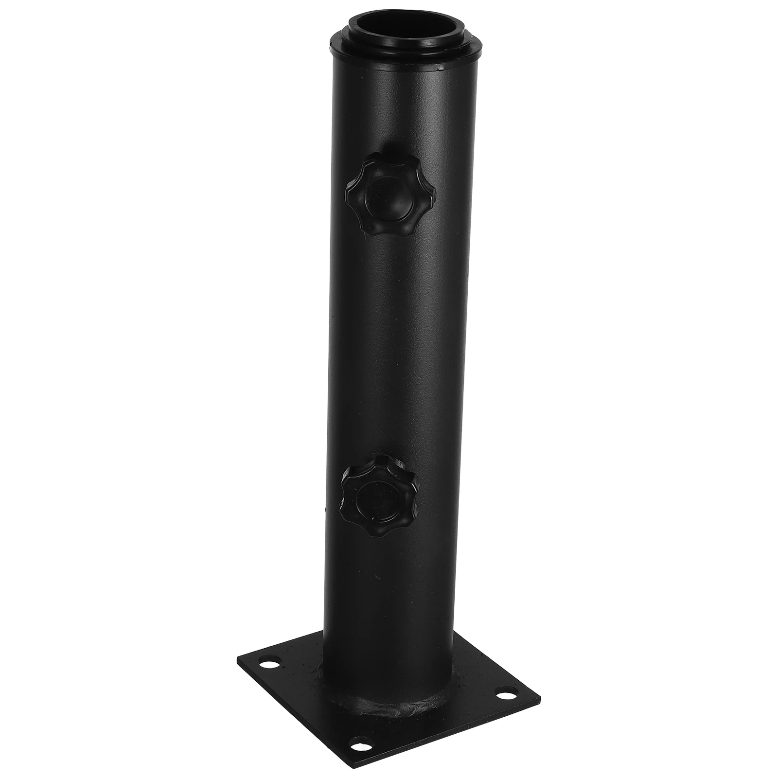 

Outdoor Umbrella Base Stand Heavy Duty Iron Parasol Bracket Black Deck Adjustable Fit Thickened Metal Durable Patio Tube Beach