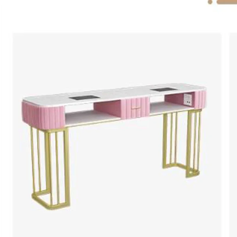 

Nordic Dressing Manicure Table Golden Multifunction Storage Marble Tabletop Nail Tables Luxury Salon Furniture Nail Desk