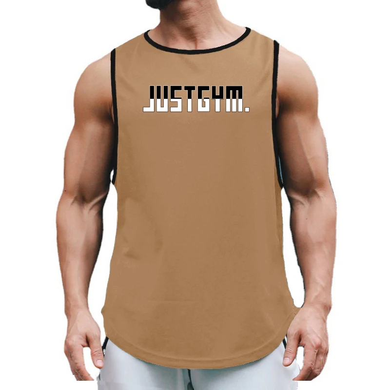 Summer Gym Tank Top Men Quick Dry Bodybuilding Stringer Singlets Mesh Sleeveless T Shirt Man Fitness Clothing Sports Muscle Vest