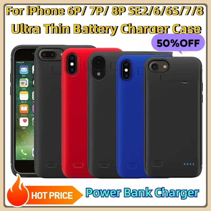 

For IPhone6 7 8 Plus SE 2 Charge Case for IPhone Xs Max Power Bank Charger Ultra Thin Battery Charger Case