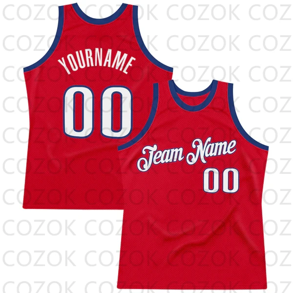Custom Red Series Basketball Jersey Basketball Tank Tops O-neck for Men Personalized Team Unisex Top image 3