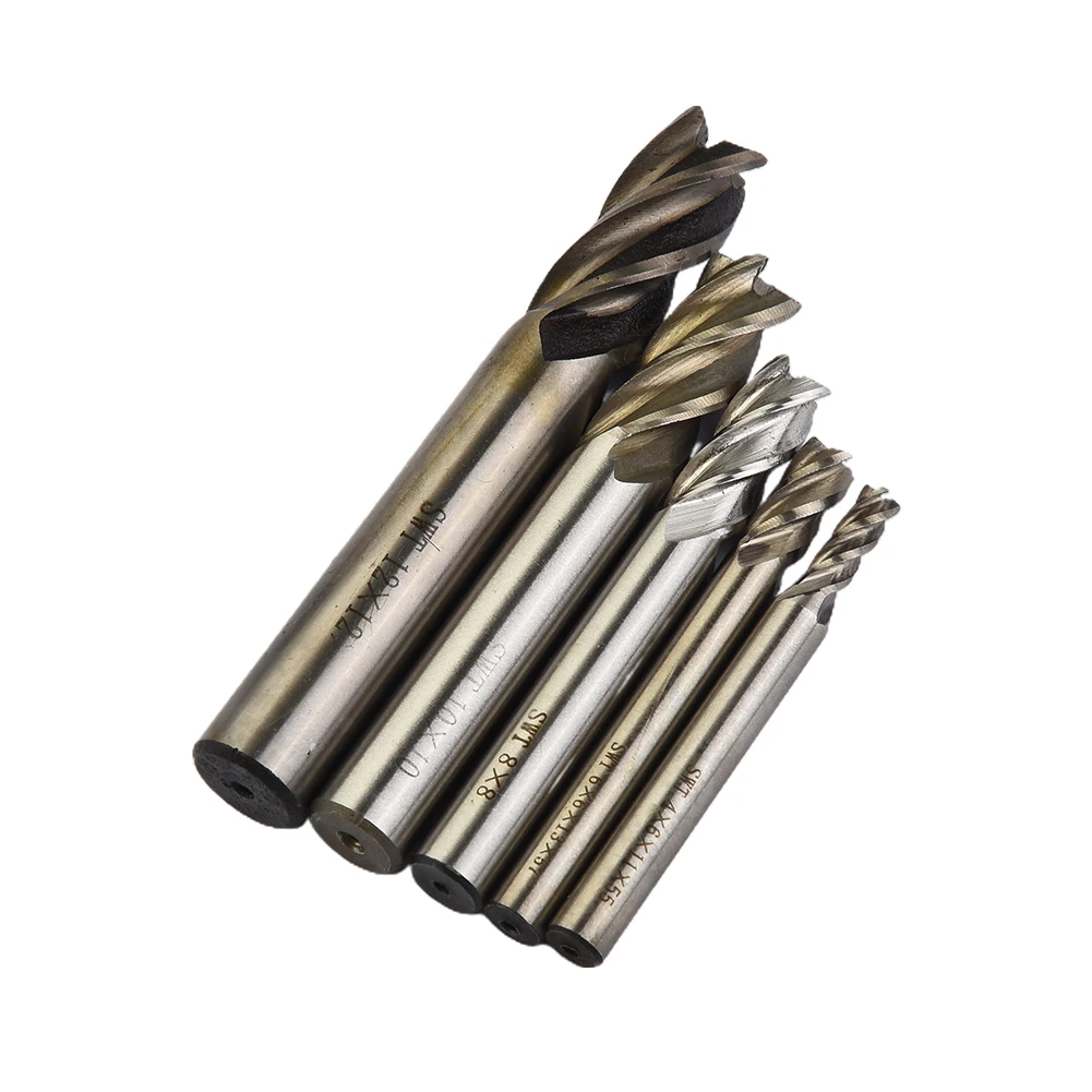 4 Flutes End Mill Equipment Set Tool Cutter Drill Bit High speed steel Machine Metalworking Milling Industrial