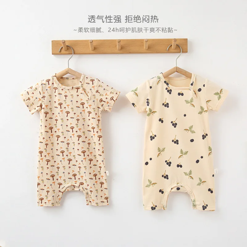 

Jenny&Dave Newborn jumpsuit, children's clothing, baby flat angle jumpsuit, summer baby clothes, cotton, trendy printed thin cra