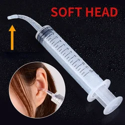 Ear Cleaner Washer Syringer Elbow Rubber Tube, Ear Cleaning Tool, Remoção de cera, Cuidados de saúde, 12ml