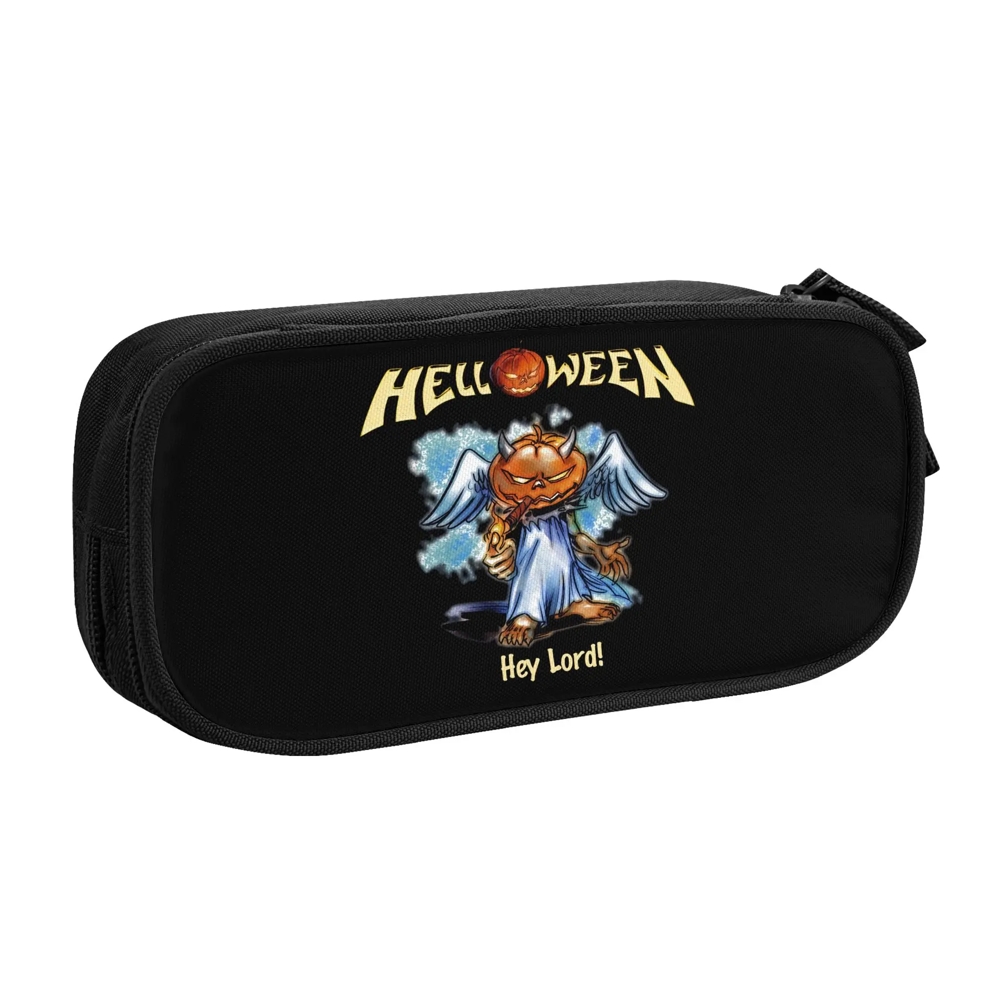 Kawaii German Power Heavy Metal Band Helloween  Pencil Case for Boys Girls Large Capacity  Pencil Bag School Accessories