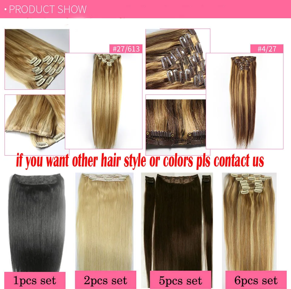 ZZHAIR 100% Human Hair Extensions 16"-26" Machine Made Remy Hair Weft Weaving 100g/Pcs Straight Natural Silk Non-clips