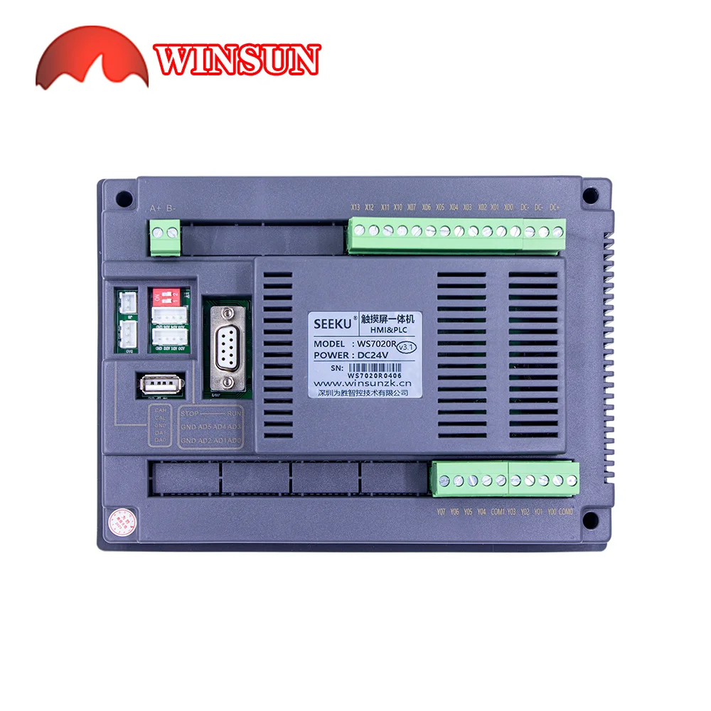 

SEEKU 7 inch HMI PLC 12 in 8 out SEEKU All In One Touch Screen With PLC Integrated Panel 0-10V 4-20MA Analog MODBUS