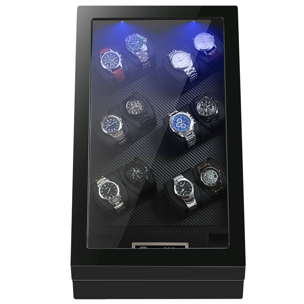 High Quality Luxurious Watch Winder for 6  Slot Automatic Watches with Mabuchi Motor LCD Touch Screen Wooden Watch Safe Box