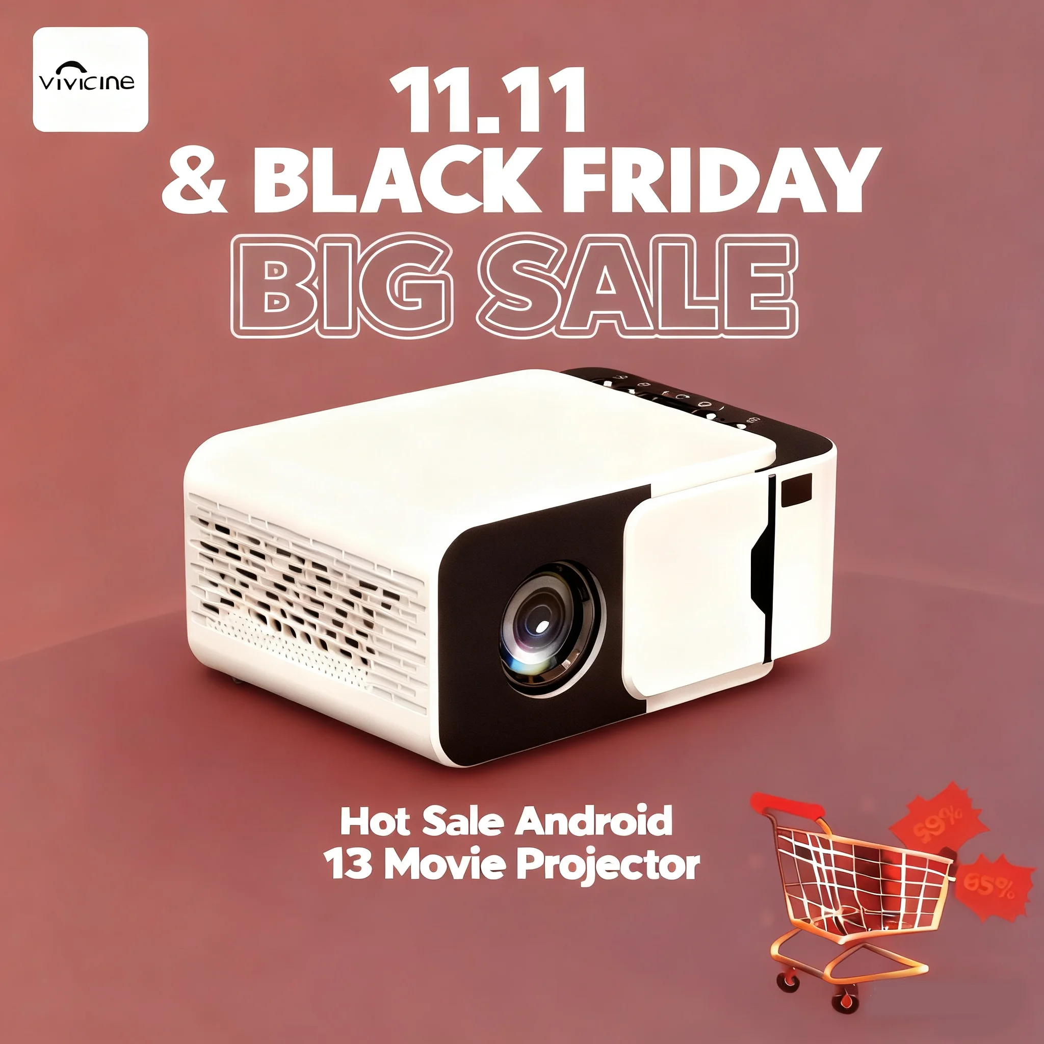 [Wybór] 2025 New Arrival Q6 300ANSI Android 13 Dual Wifi6 BT5.4 Przenośny projektor filmowy HD do kina domowego