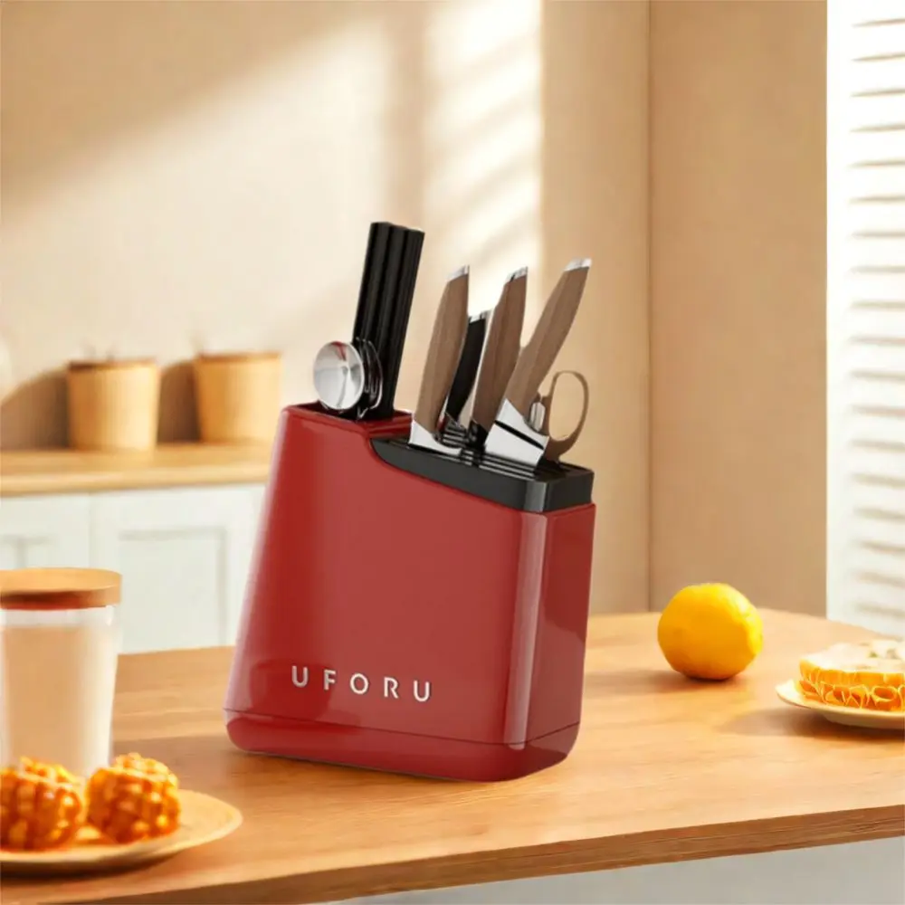 رف تخزين السكاكين المستقرة سعة كبيرة لتوفير المساحة حامل سكاكين كونترتوب مضاد للانزلاق منظم أدوات المائدة البلاستيكية أدوات المطبخ #2