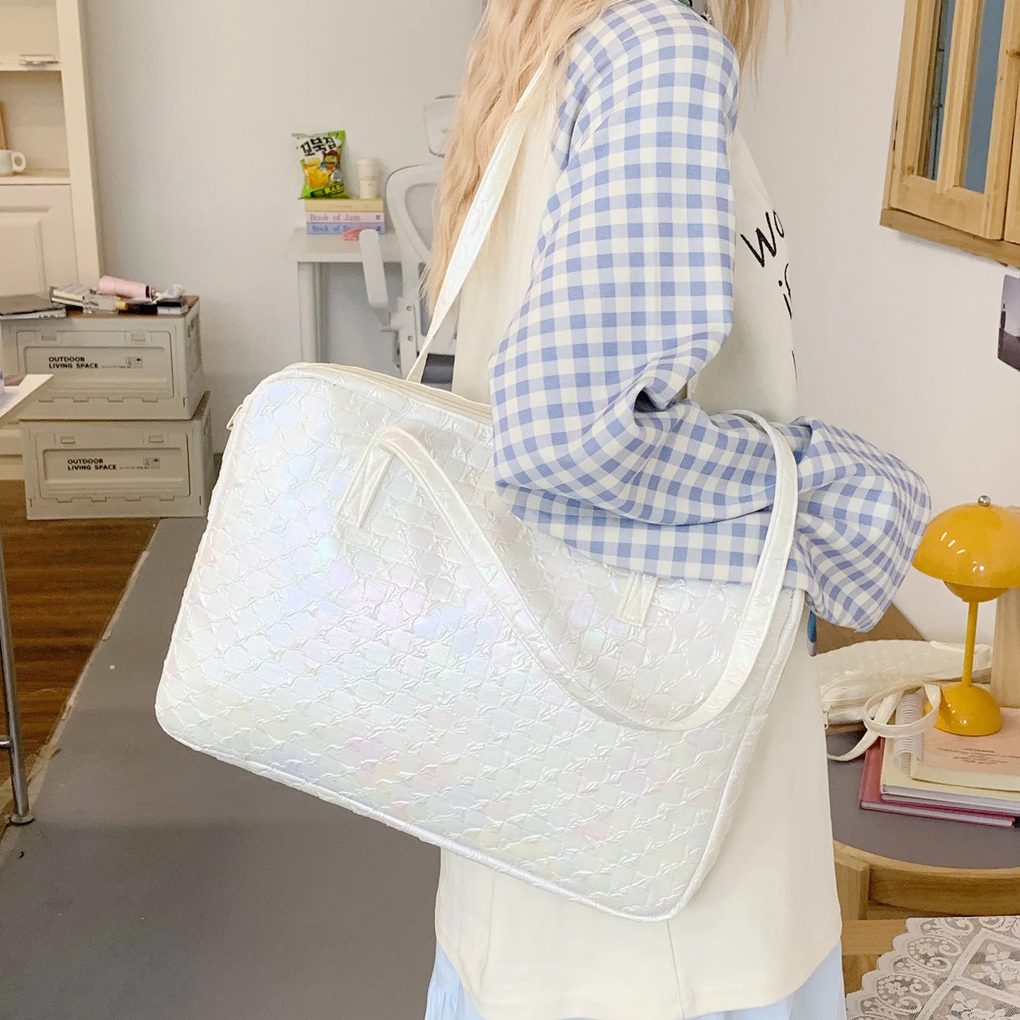 Large Capacity Laptop Shoulder Bag 13.3 14 15 15.6 Inch Notebook Pouch Women's Commute Work Study Handbag