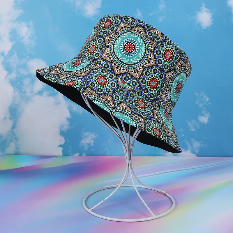 Gorgeous Retro Style Geometric Graffiti Double-Sided Fisherman Hat Suitable for Everyday Shade Everything