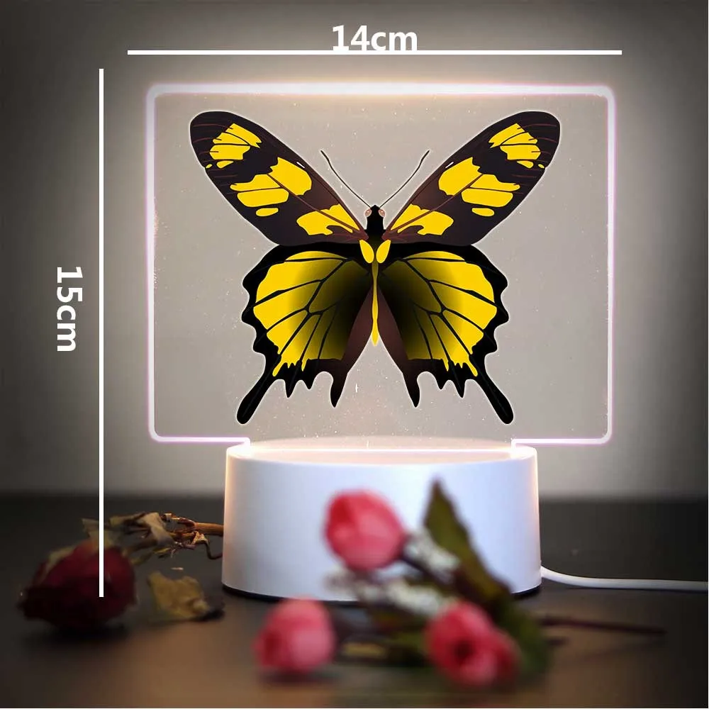 1 ชิ้นร้อนรูปแบบผีเสื้อ Led Night Light สําหรับตกแต่งห้องพักหน้าแรก Nightlight สําหรับห้องนอนไฟ Avatar Mange Roomift