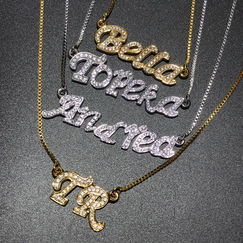 Uwin nome personalizzato collana in acciaio inossidabile pennello Script lettere collana personalizzata gioielli Hiphop di moda