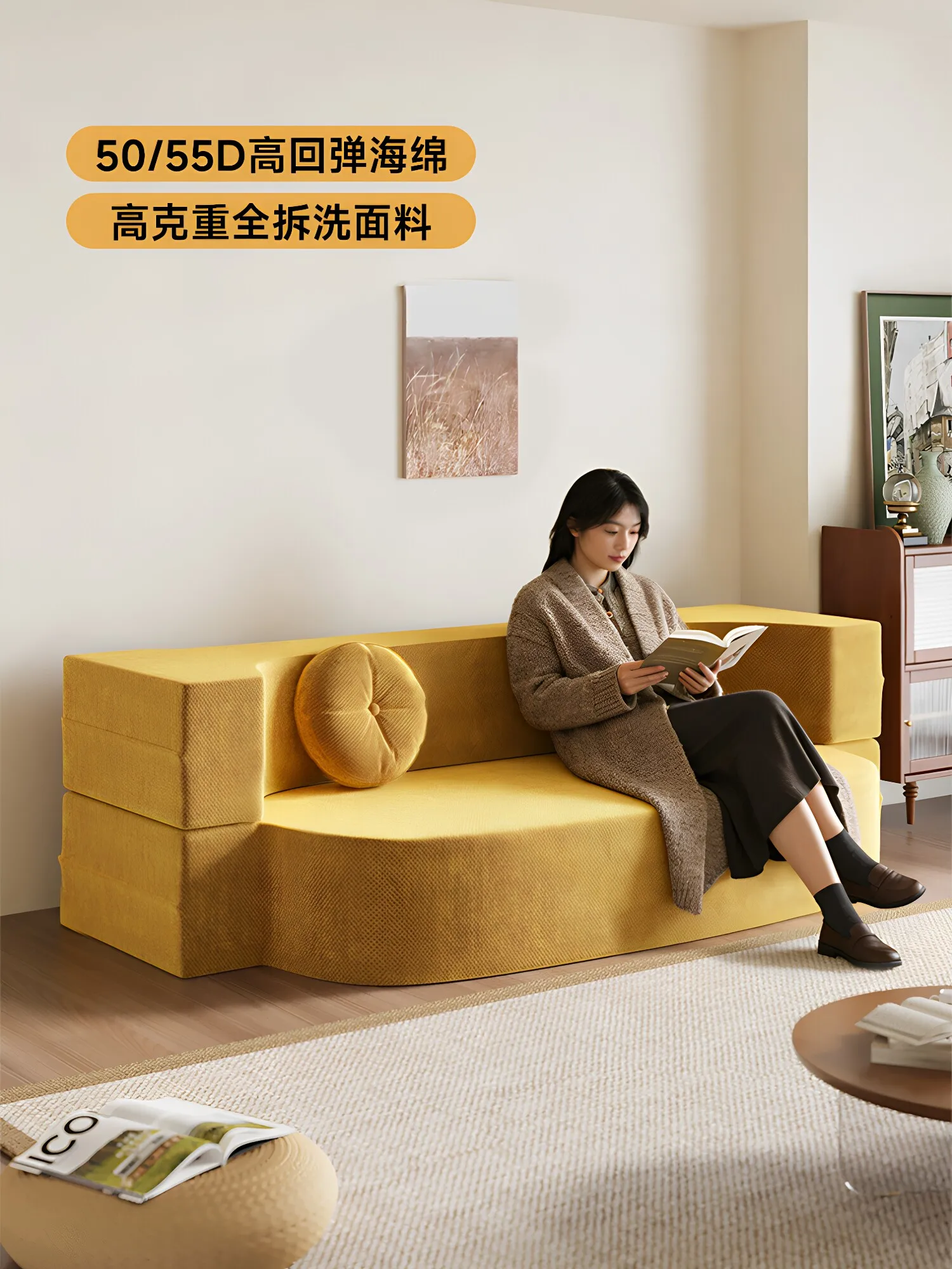 compressible folding sofa bed, dual-purpose, Modular new model for small apartments, suitable for bedroom and living room,