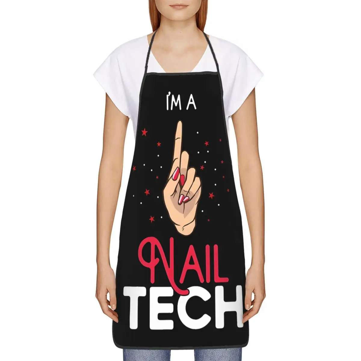 Custom Funny I Am A Nail Tech Bib Aprons Men Women Unisex Kitchen Chef Nail Polish Manicurist Tablier Cuisine for Cooking Baking