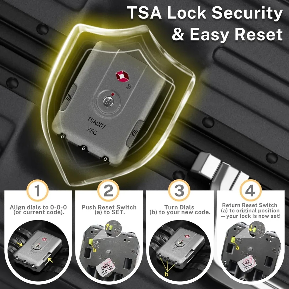 Lightweight 28 Inch Hardshell Suitcase with Spinner Wheels, TSA Lock, Zipperless Aluminum Frame, Luggage for Travel